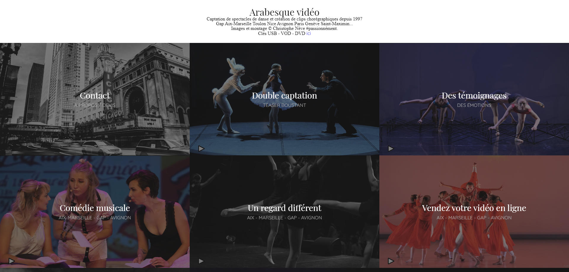 Screenshot du site arabesque-video.fr