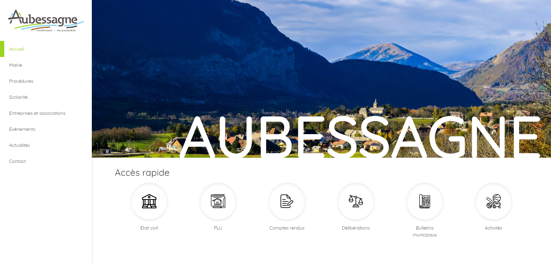 Screenshot du site aubessagne.fr